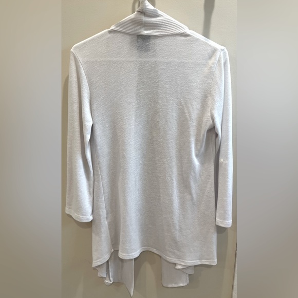 Bobeau White High Low Open Front Cardigan Size Small. - Picture 2 of 6